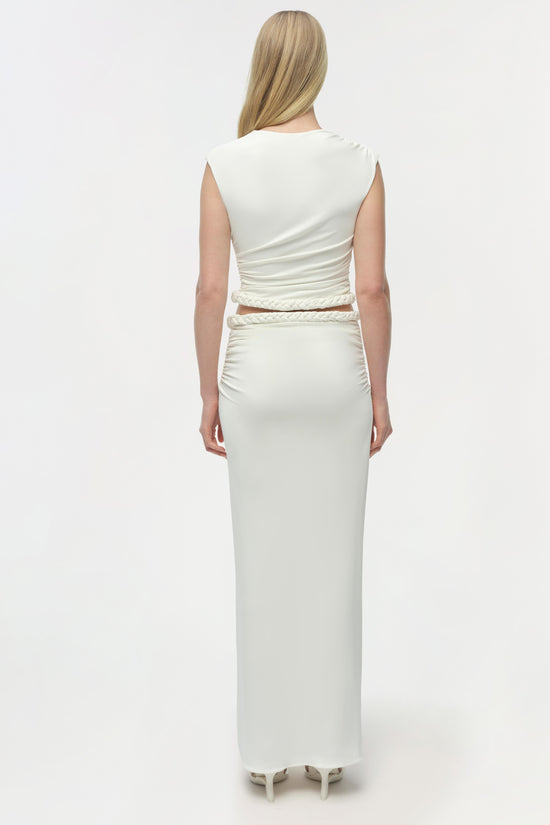 Juna Draped Jersey Midi Skirt