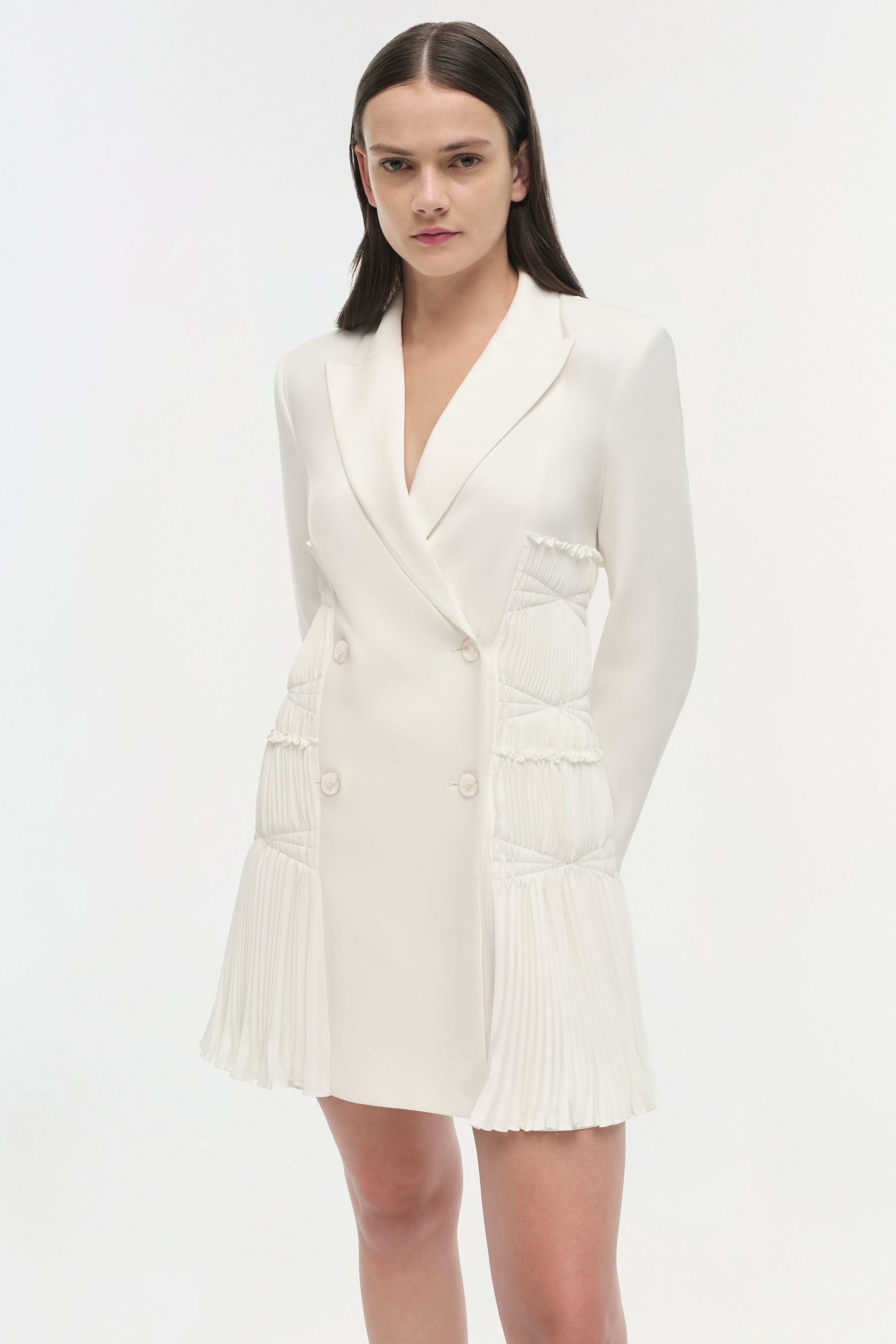 Smith S/L Blazer Mini Dress Ivory SIMKHAI - Main Image