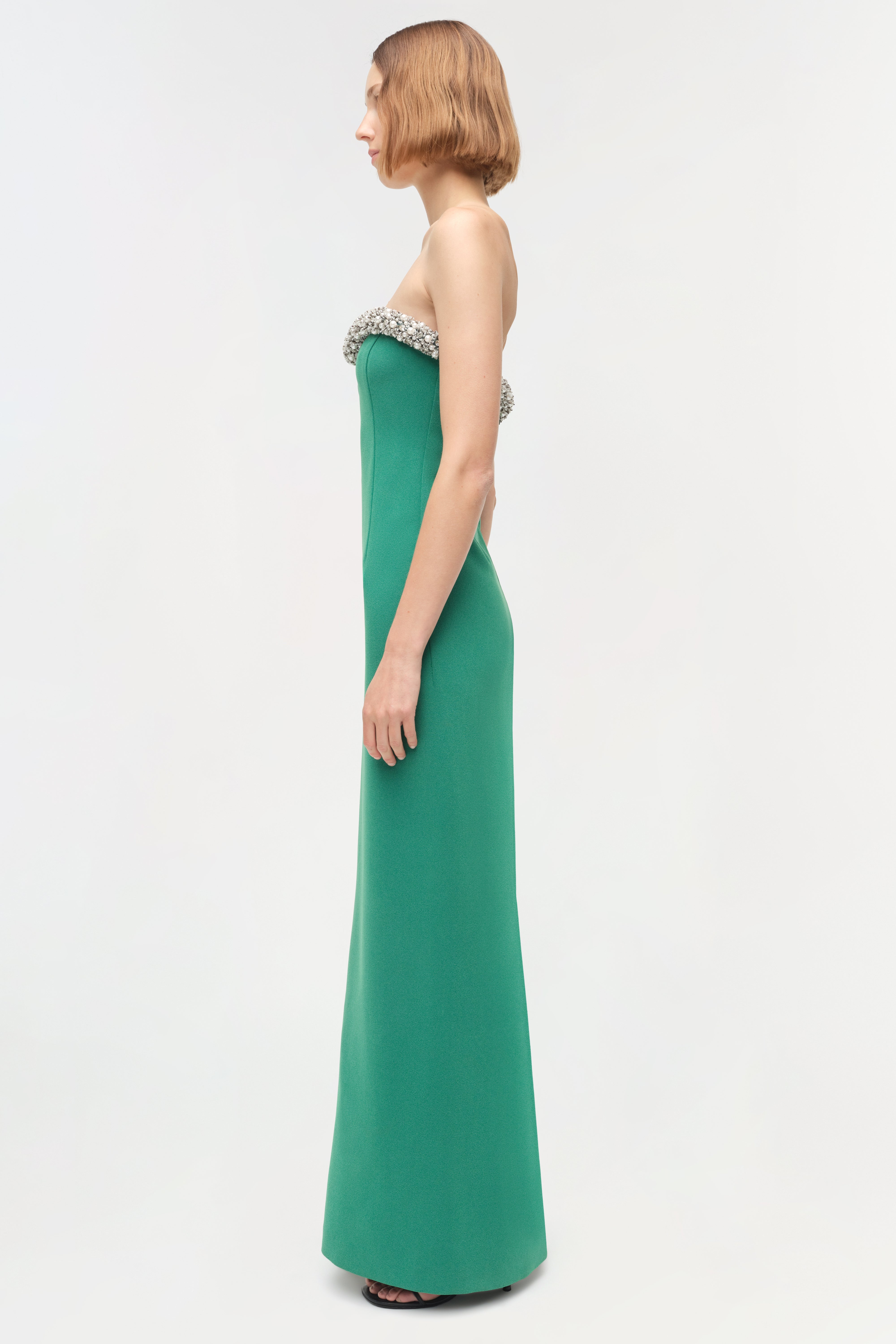 bustier dress green Emerald Green Tulle Maxi Dress with a Corset Bustier