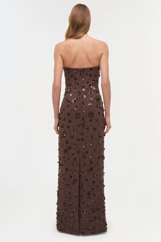Serafina Strapless Embellished Gown