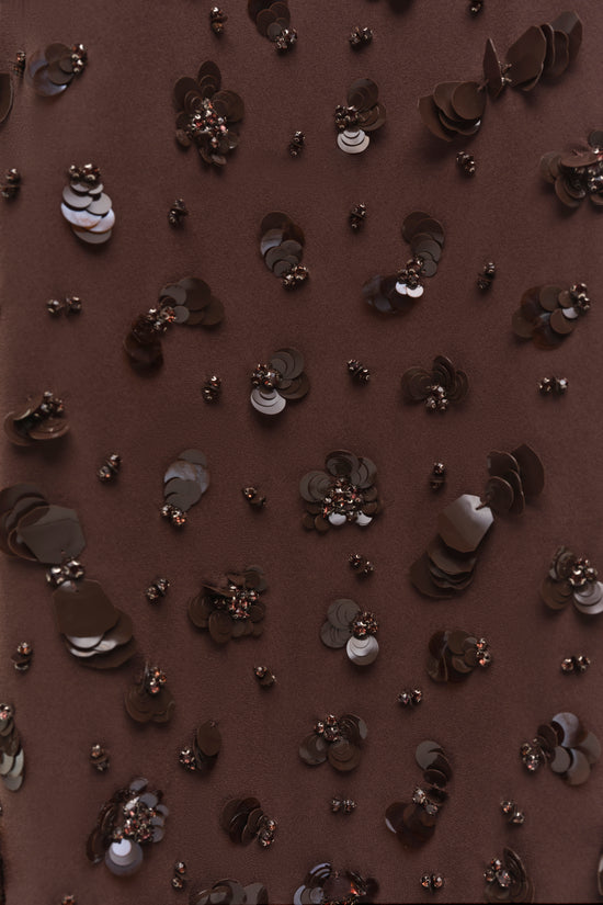 Serafina Strapless Embellished Gown