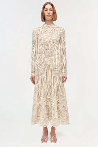 Fiona Guipure Midi Dress