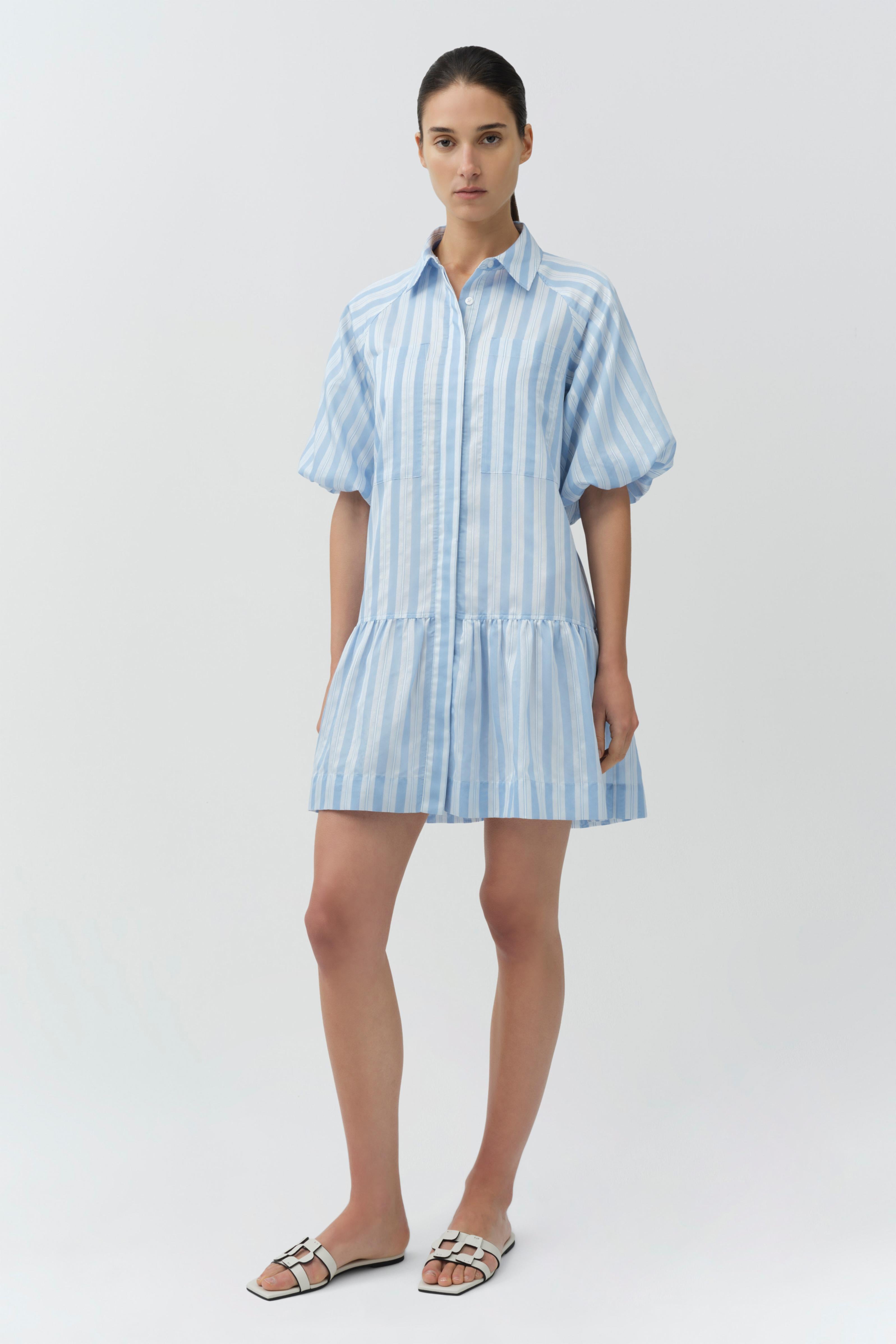 simkhai blue mini dress Simkhai Gallagher Sky Blue Knit Mini Dress