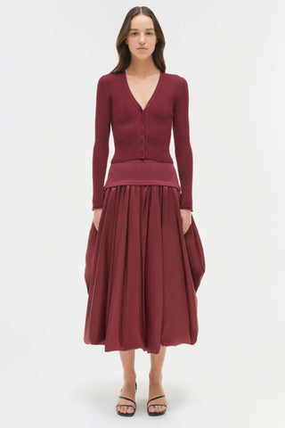 Corinn Taffeta Knit Midi Skirt