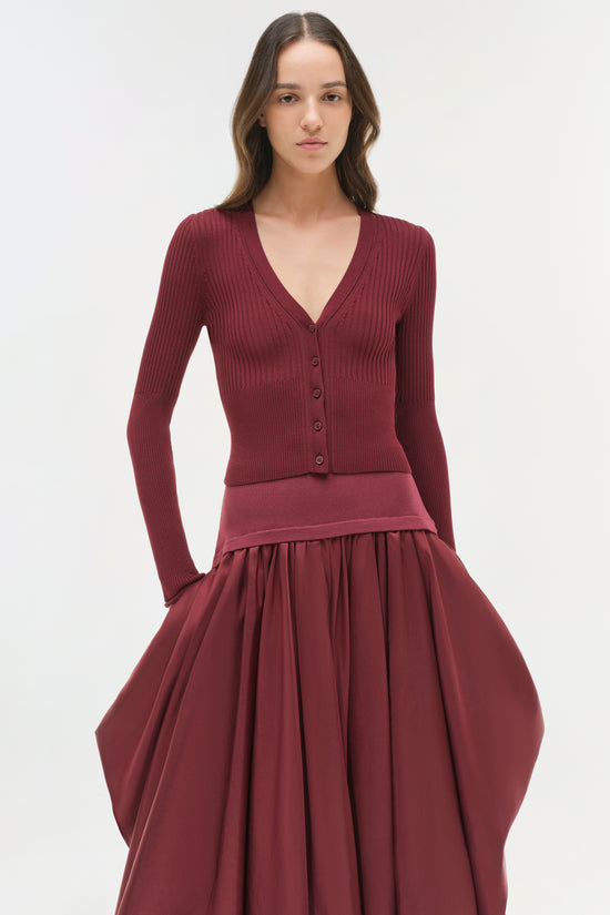 Corinn Taffeta Knit Midi Skirt
