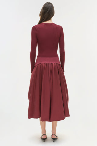 Corinn Taffeta Knit Midi Skirt