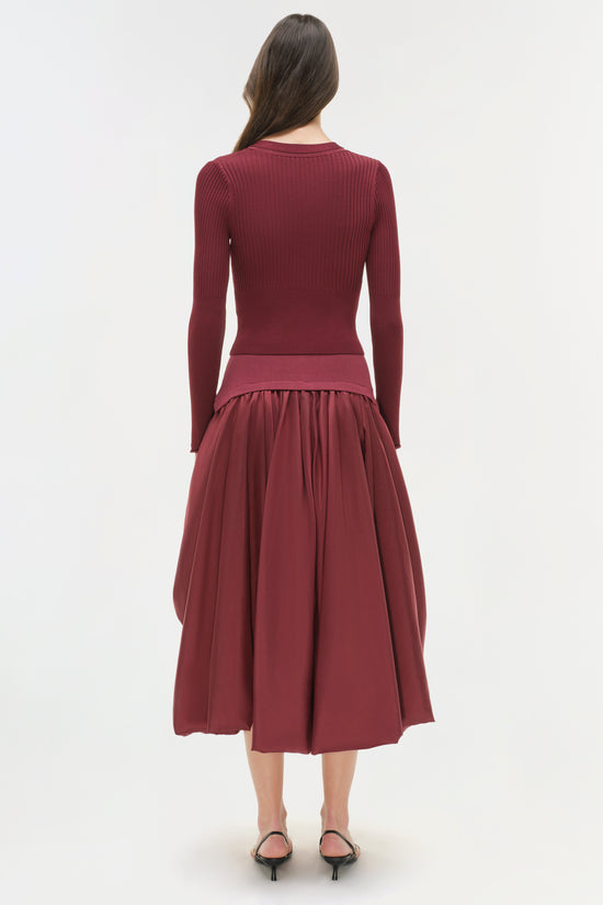 Corinn Taffeta Knit Midi Skirt