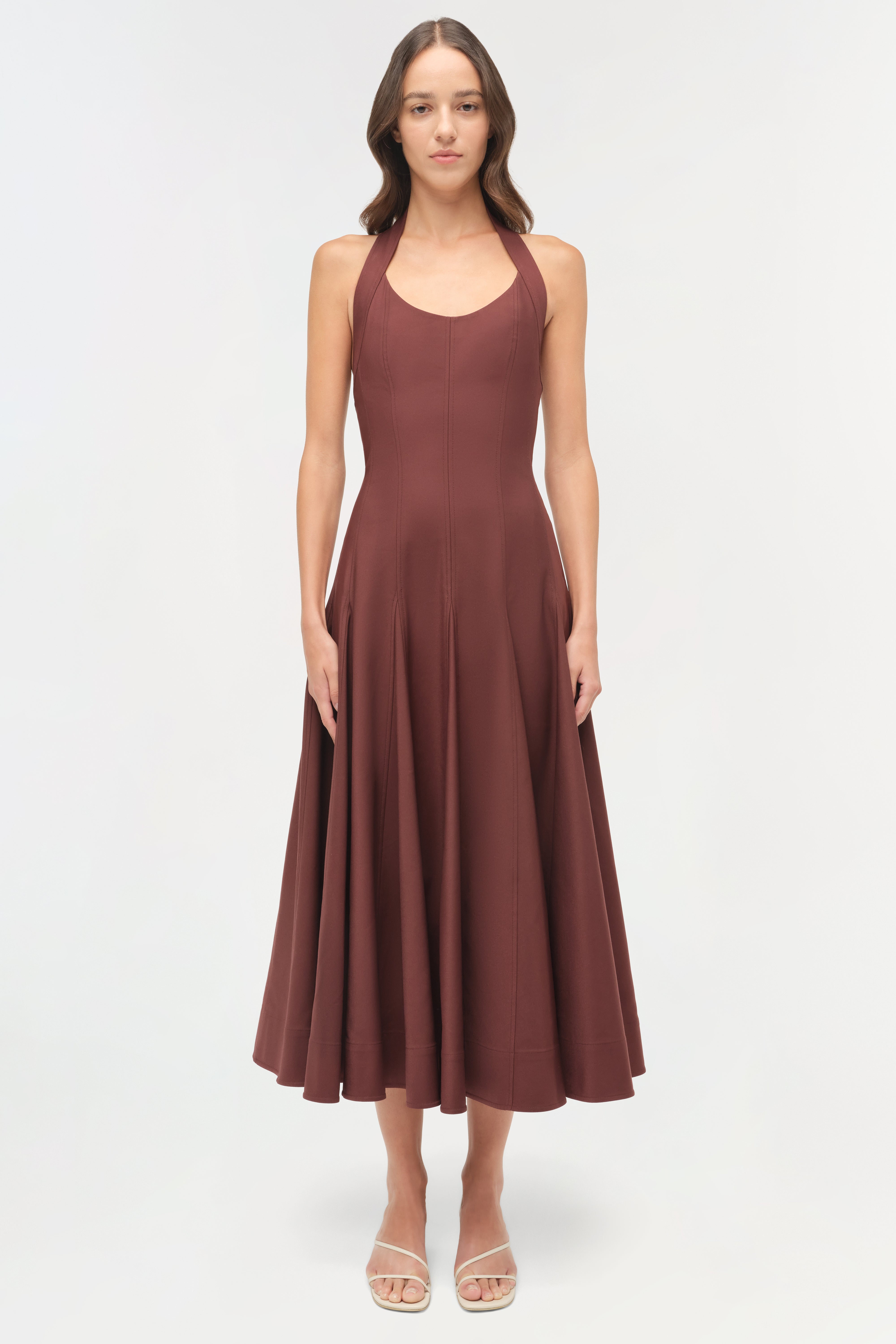 Melissa Cotton Halter Midi Dress – SIMKHAI Melissa Cotton Halter Midi Dress – SIMKHAI