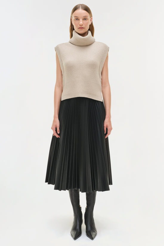 Kezia Vegan Leather Midi Skirt