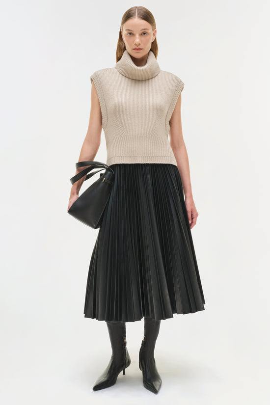 Kezia Vegan Leather Midi Skirt