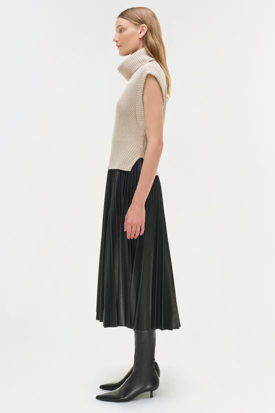 Kezia Vegan Leather Midi Skirt