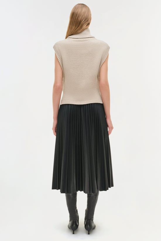 Kezia Vegan Leather Midi Skirt