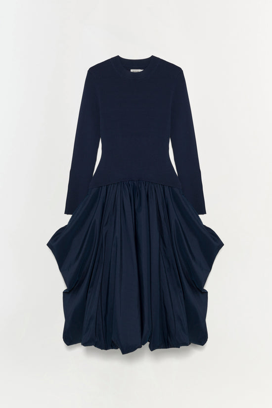 Kenlie Taffeta Knit Midi Dress