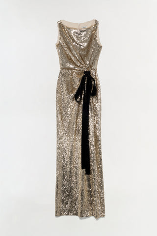 Felicity Draped Sequin Gown