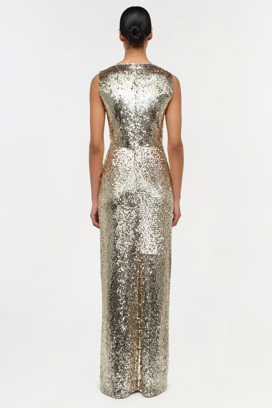 Felicity Draped Sequin Gown