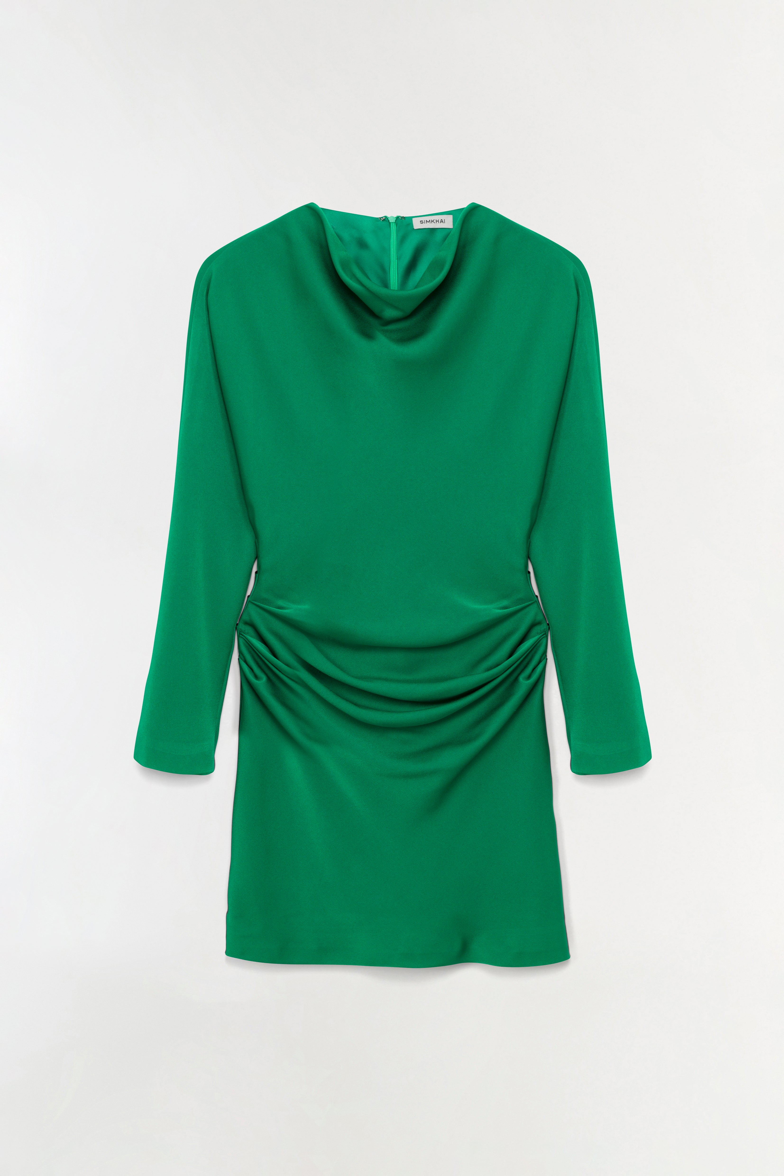 Simkhai Women's Harpor Satin Mini Dress in Kelly Green, Size 4 Simkhai Women's Harpor Satin Mini Dress in Kelly Green, Size 4