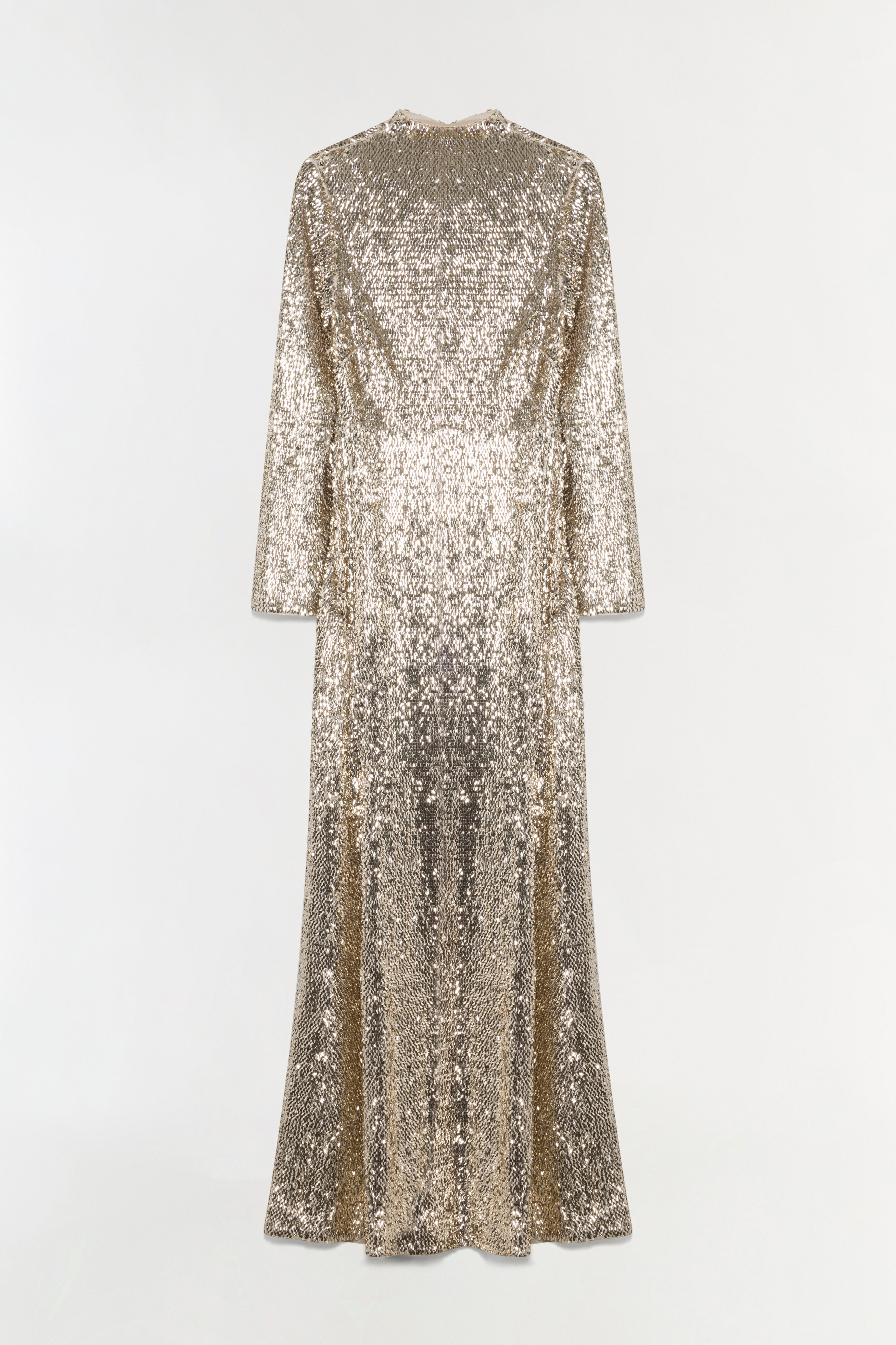 sequin dress long sleeve gold IN1651_GLD_03.jpg?v=1670234267 This stunning gown features a flattering V Sexy Gold Two-piece Prom Dress