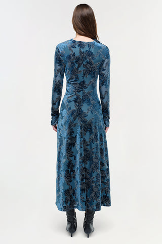 Ferrera Floral Velvet Midi Dress