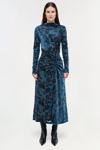 Ferrera Floral Velvet Midi Dress