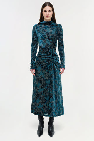 Ferrera Floral Velvet Midi Dress