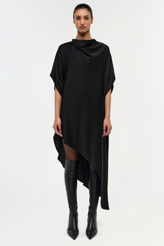 Sadia Satin Mini Cape Dress