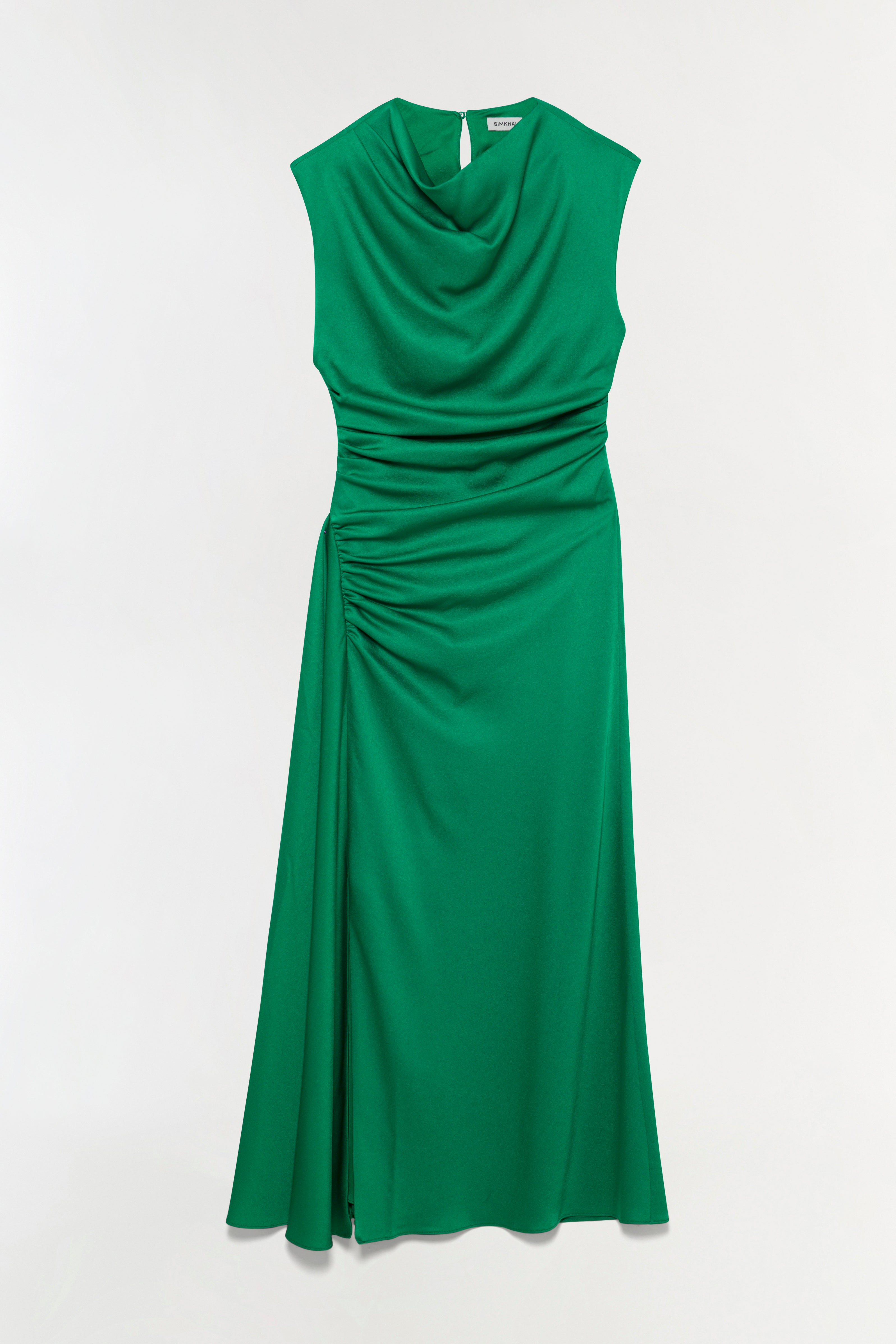 Burke Draped Satin Midi Dress SIMKHAI Burke Draped Satin Midi Dress SIMKHAI