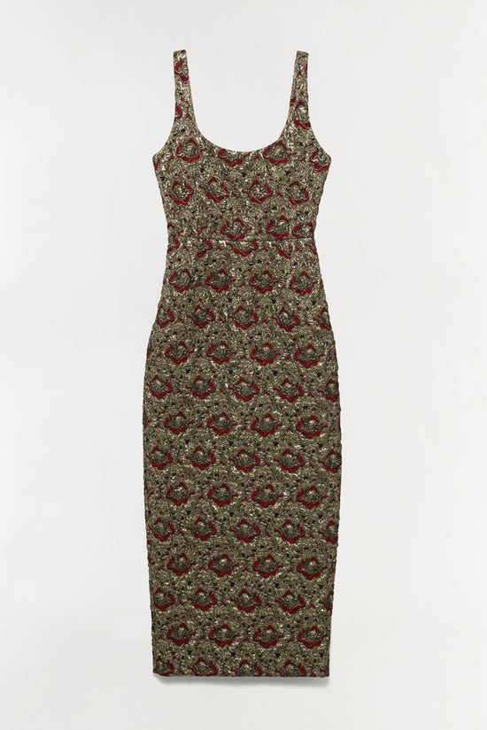 Ravenna Gilded Jacqaurd Midi Dress