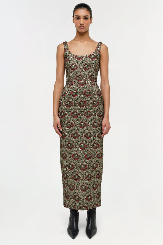 Ravenna Gilded Jacqaurd Midi Dress