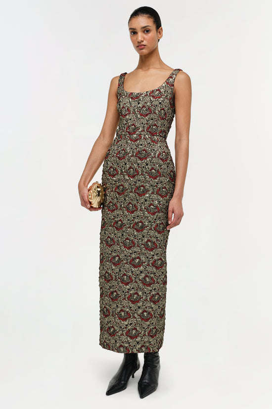 Ravenna Gilded Jacqaurd Midi Dress