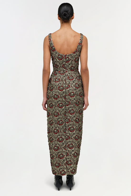Ravenna Gilded Jacqaurd Midi Dress