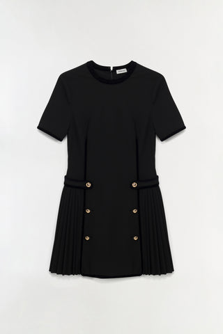 Doria Velvet Trimmed Mini Dress