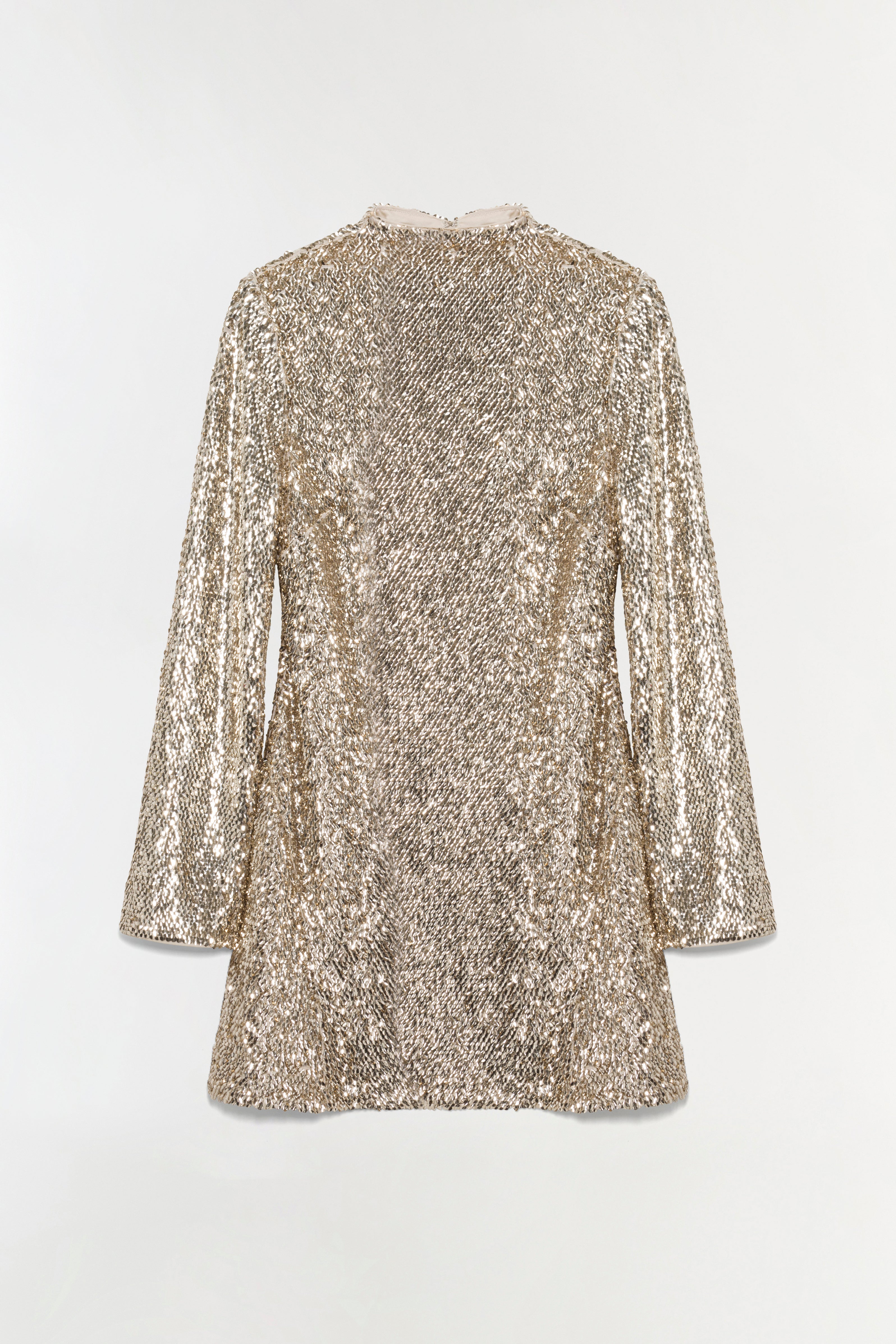 Simkhai Women's Opal Sequin Mini Long Sleeve Dress in Gold, Size 0 Simkhai Women's Opal Sequin Mini Long Sleeve Dress in Gold, Size 0