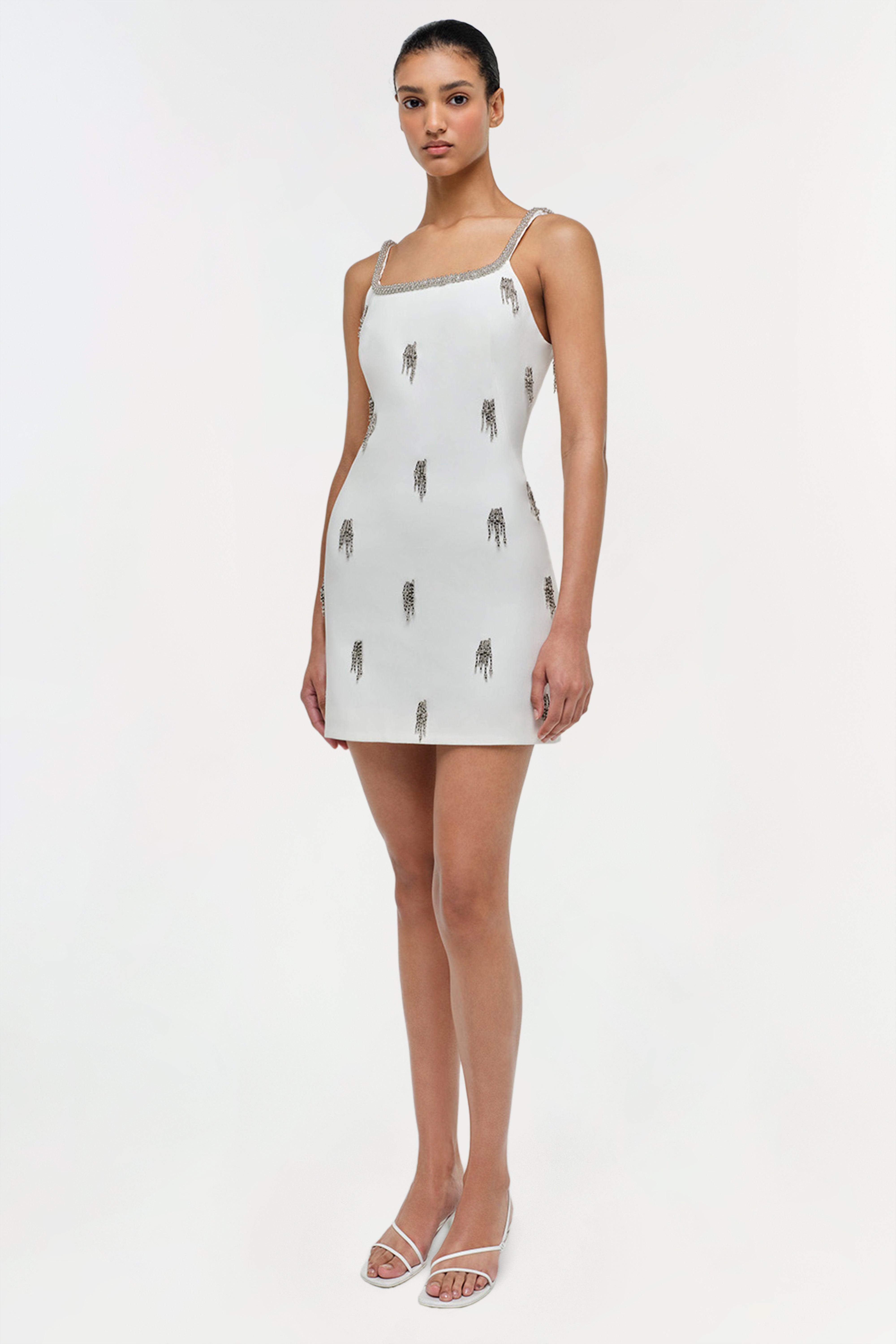 Simkhai Women's Amy Embellished Mini Dress in Ivory, Size 00 Simkhai Women's Amy Embellished Mini Dress in Ivory, Size 00