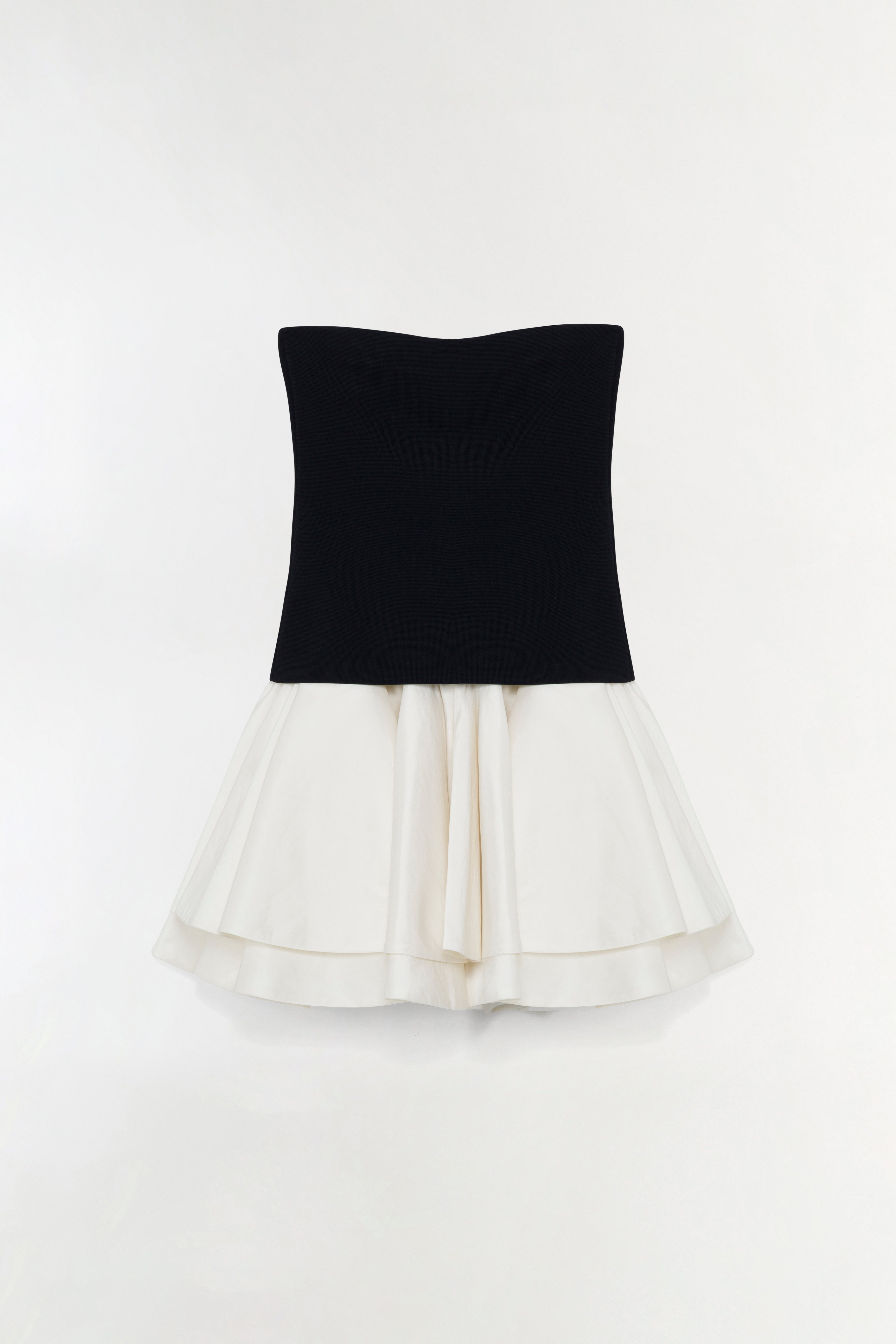 strapless knit skort dress Strapless Knit Irregular Skirt Dress in White Beyazura.com