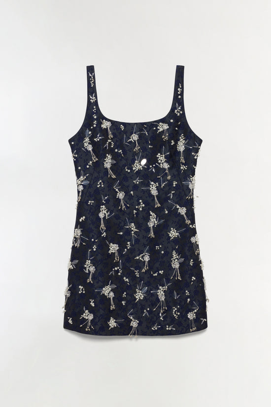 Viva Embellished Jaquard Mini Dress