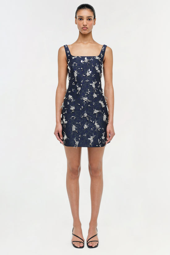 Viva Embellished Jaquard Mini Dress