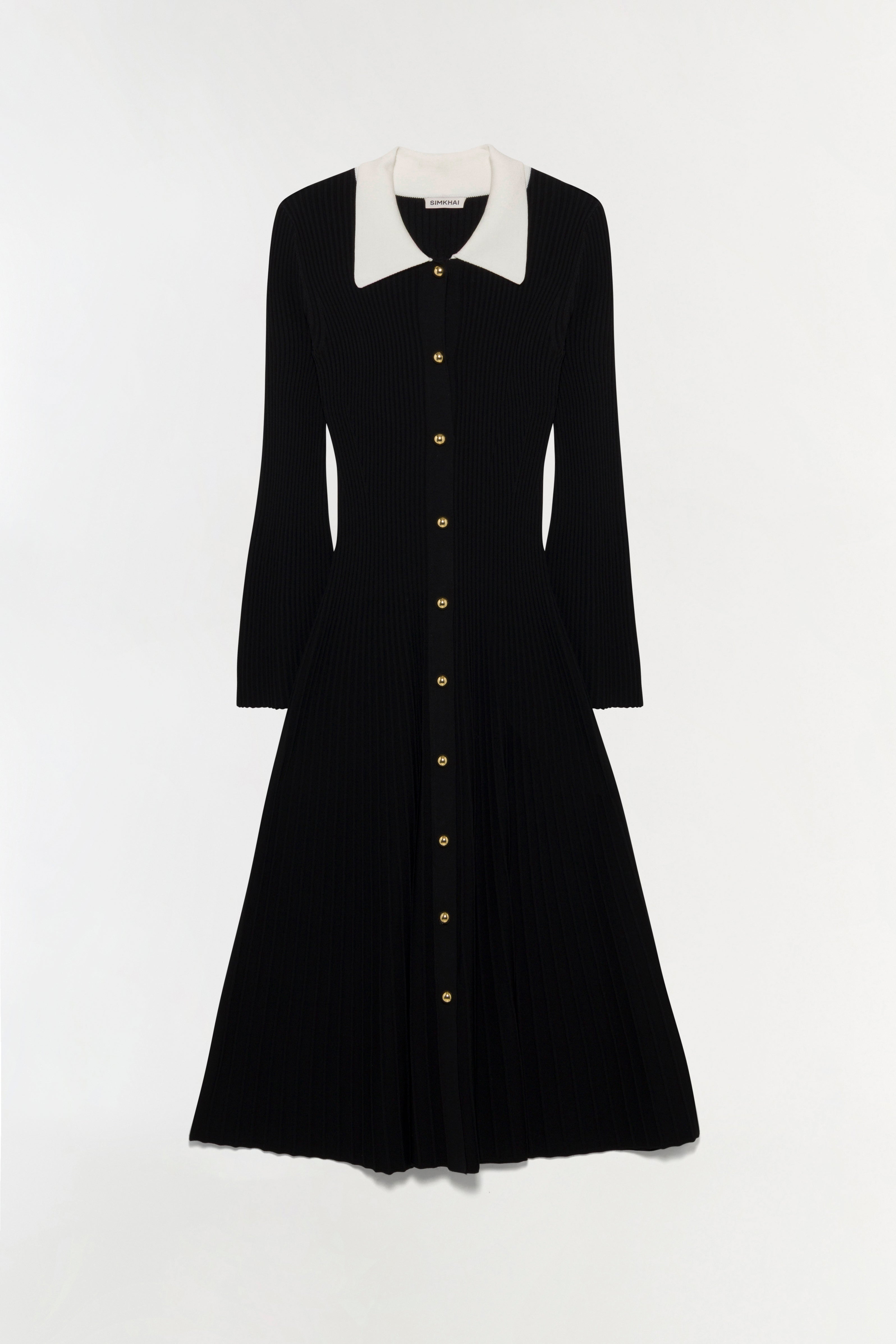 SIMKHAI Philippa Long Sleeve Midi Dress in Black