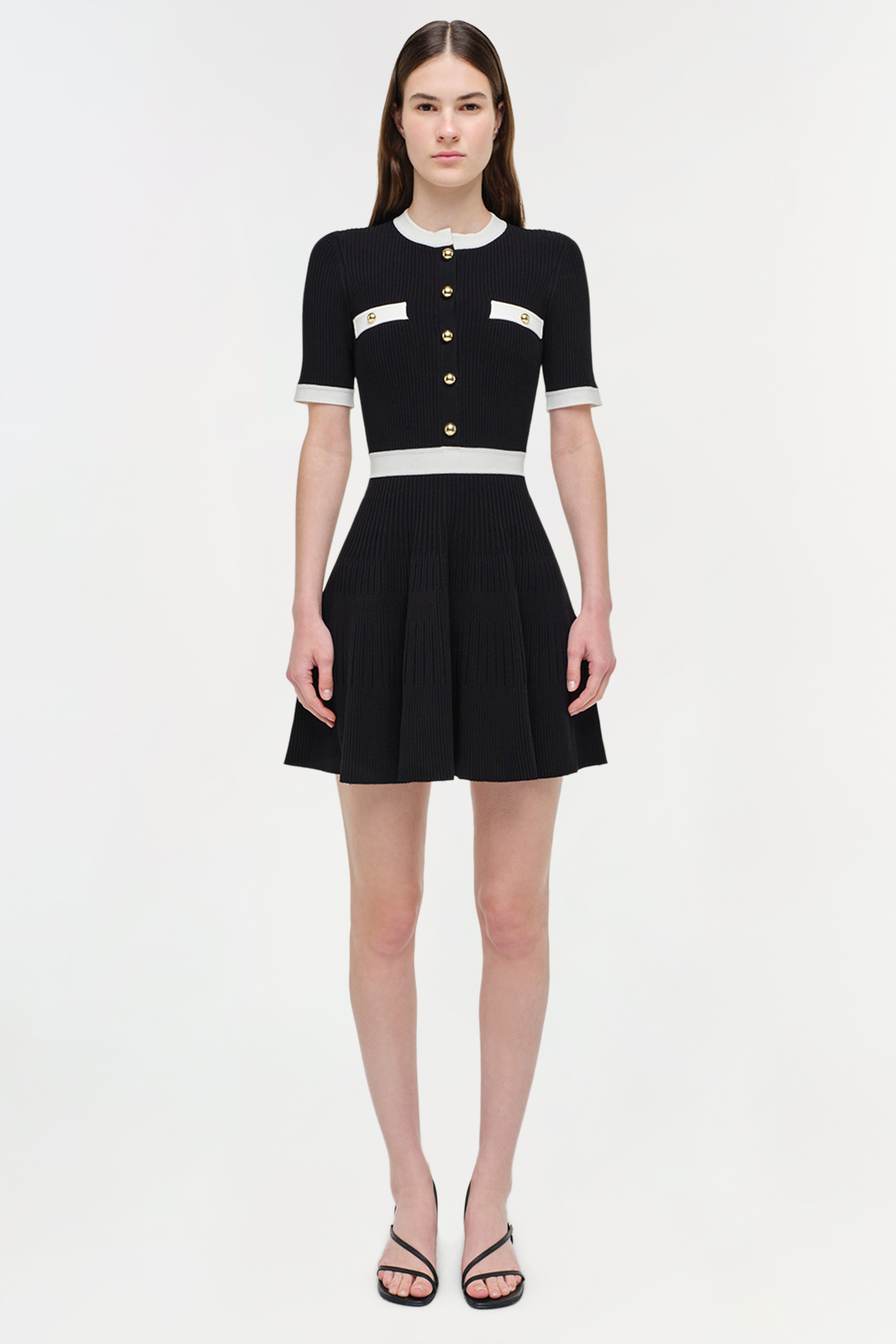 simkhai black mini dress Simkhai Women's Beaux Tiered Mini Dress - Black