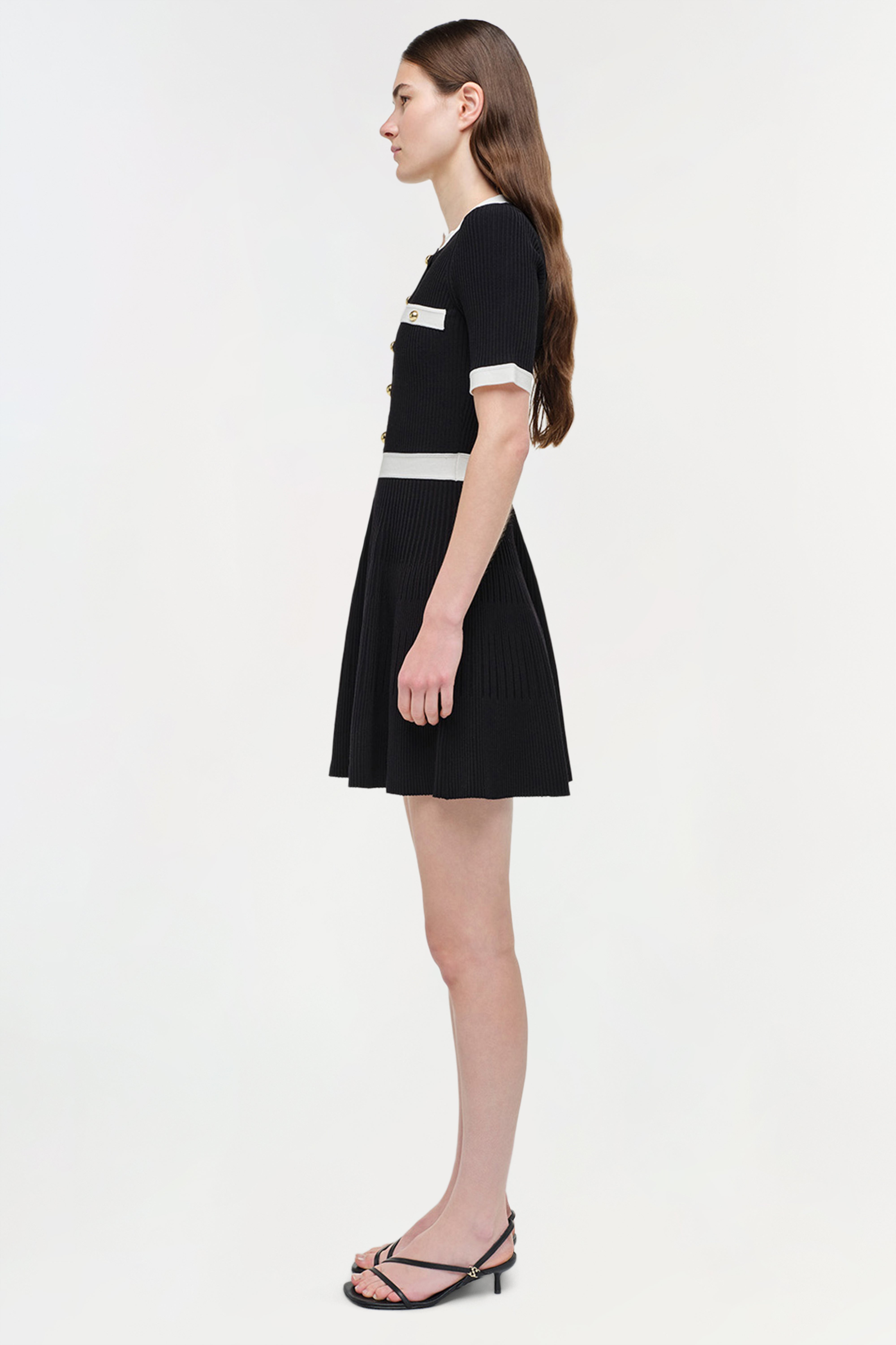 SIMKHAI Women's Astoria Knit Mini Dress in Black, Size Medium SIMKHAI Women's Astoria Knit Mini Dress in Black, Size Medium