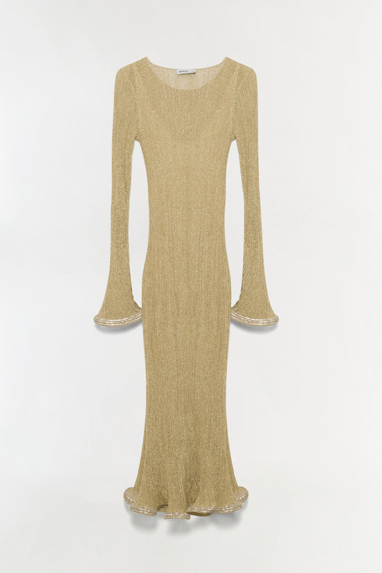 Chessie Metallic Plisse Midi Dress