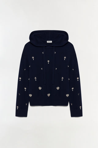 Karmen Embellished Cashmere Hoodie