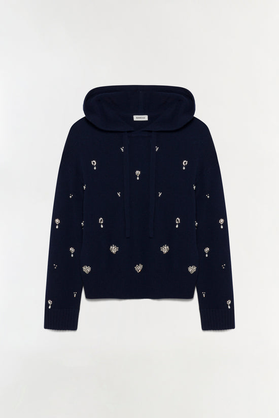 Karmen Embellished Cashmere Hoodie