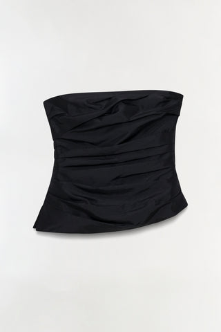 Emerson Ruched Taffeta Bustier Top