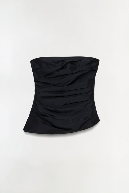 Emerson Ruched Taffeta Bustier Top