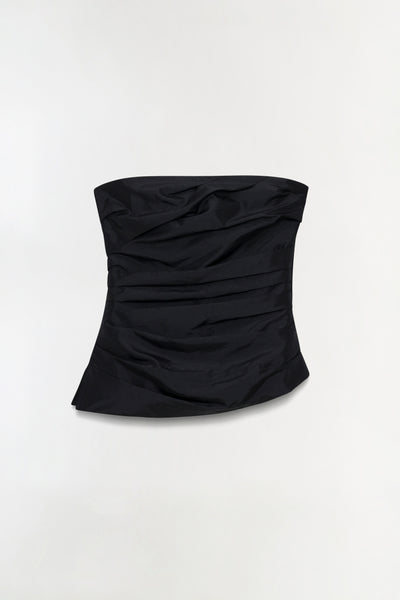 Emerson Ruched Taffeta Bustier Top – SIMKHAI