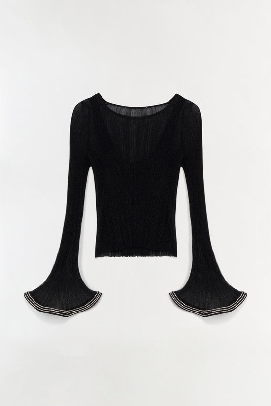 Maebry Metallic Plisse Top