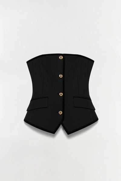Cambrie Velvet Trimmed Bustier Top – SIMKHAI