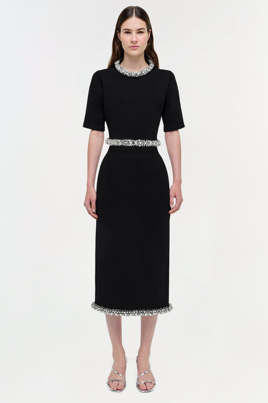 Idina Embellished Knit Skirt