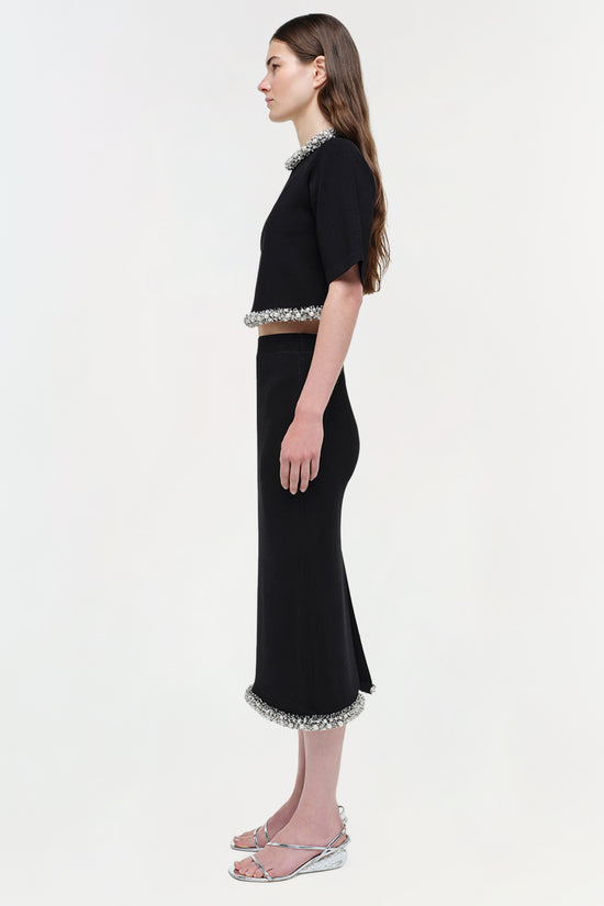 Idina Embellished Knit Skirt