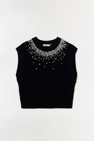 Candra Embellished Knit Vest